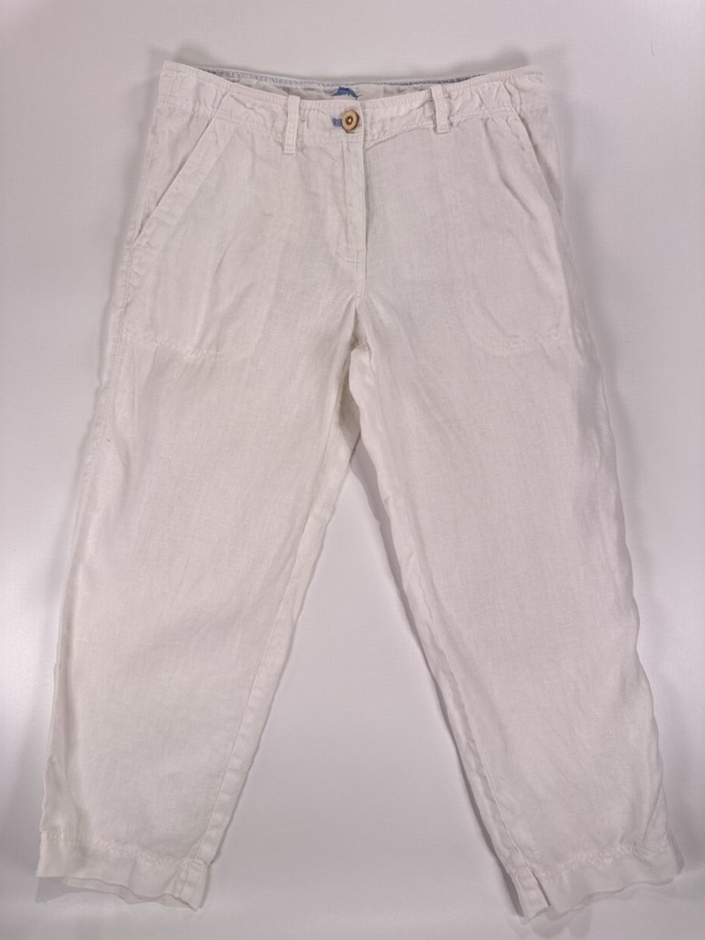 Tommy Bahama White 100% Linen Cropped Capri Pants Size 6 - Picture 2 of 15